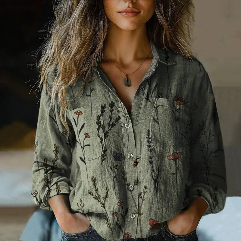 Monica™ - Retro Floral Spring Blouse