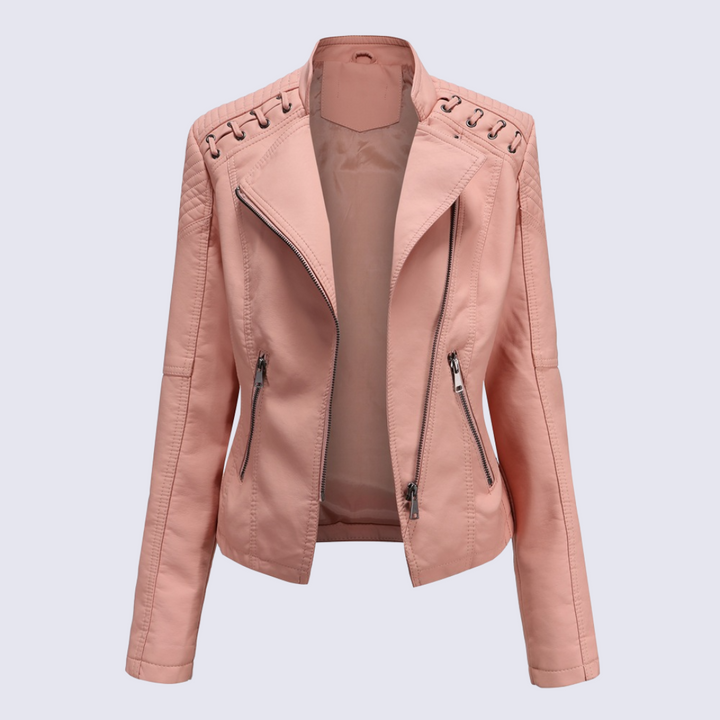 Lena™ - Women's Faux Leather Biker Jacket