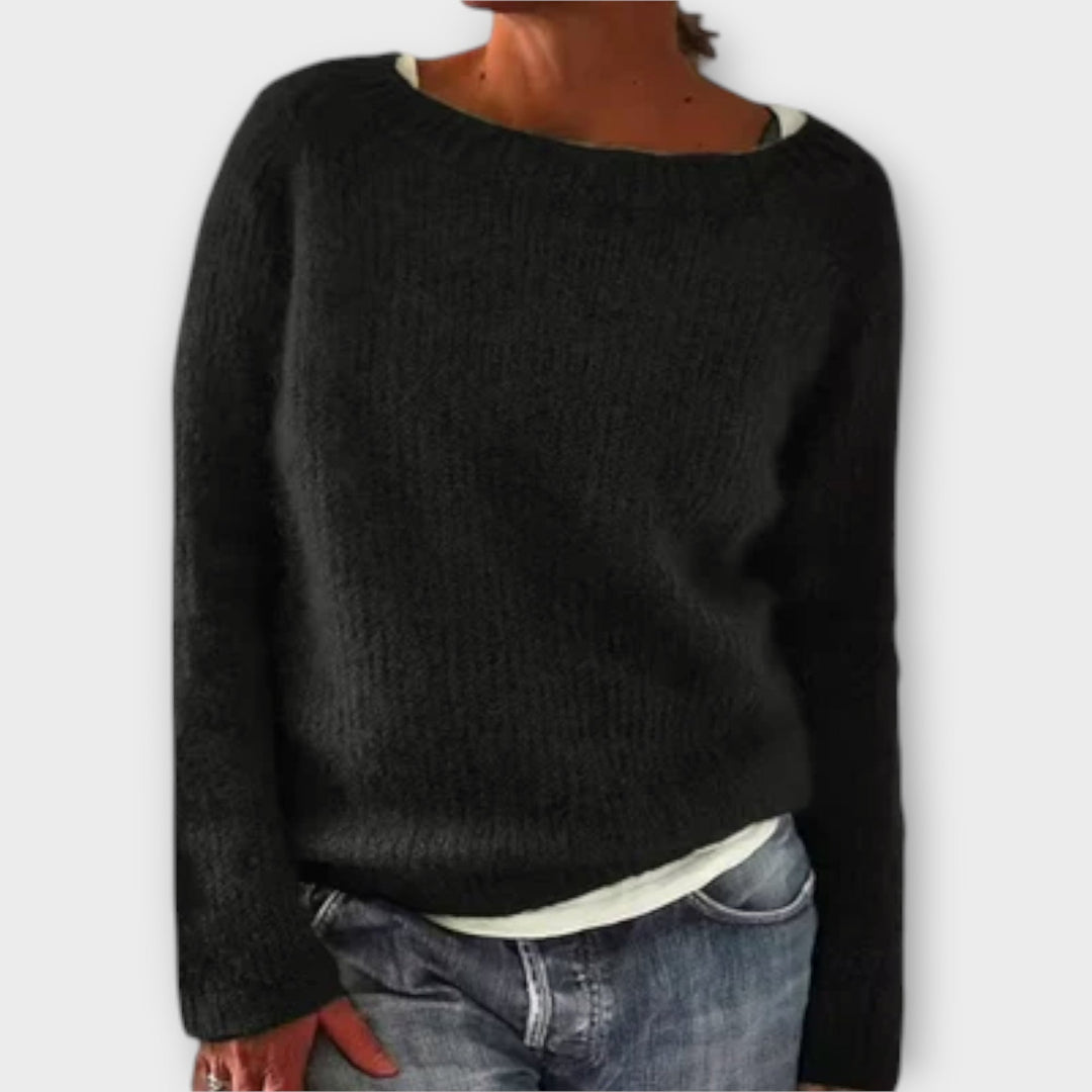 Regine™ - Cozy Solid Knit Sweater