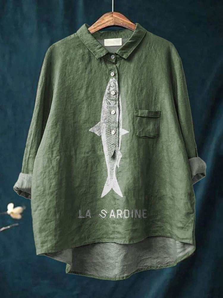 Lily™ - Sardine Print Shirt