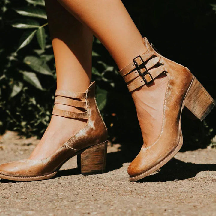 Evelyn™ - Timeless Vintage Leather Heels