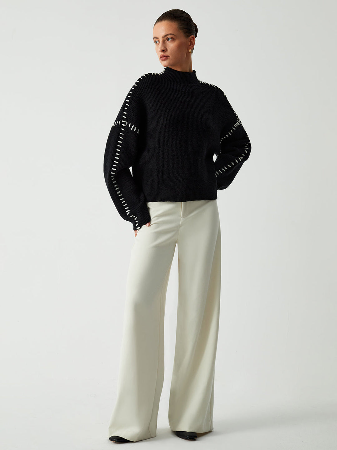 Chloe™ - Relaxed Fit Oversized Mock Neck Sweater