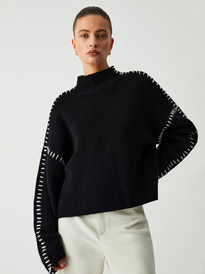 Chloe™ - Relaxed Fit Oversized Mock Neck Sweater