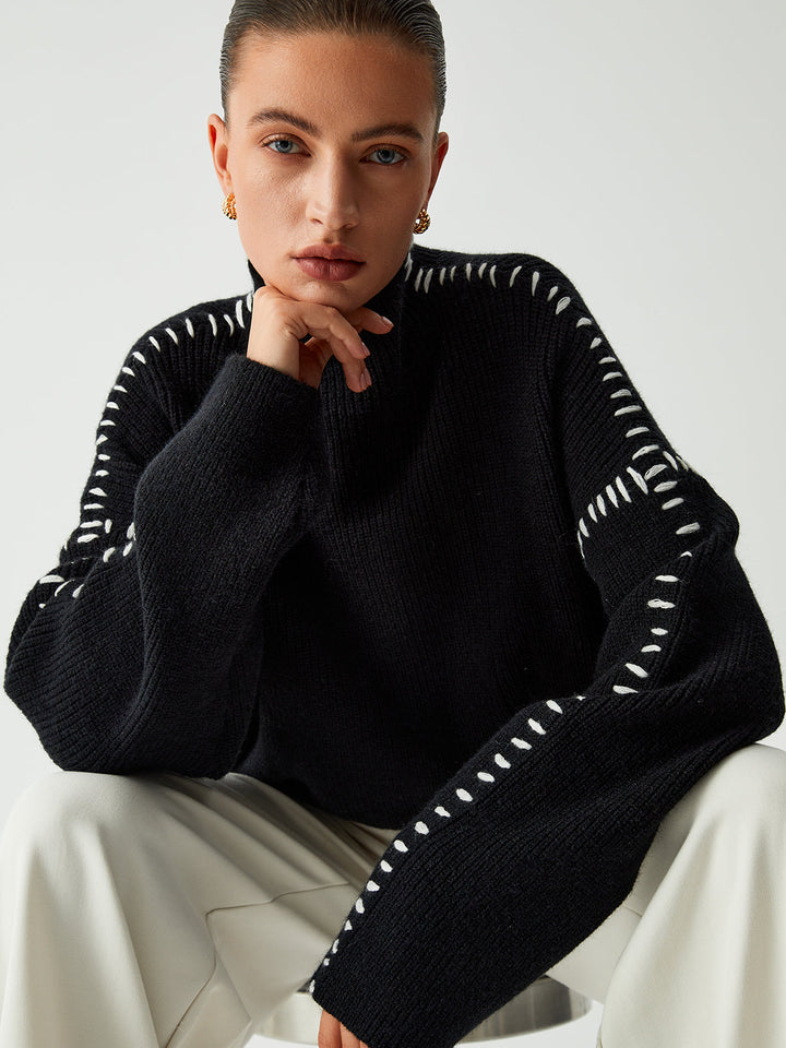 Chloe™ - Relaxed Fit Oversized Mock Neck Sweater