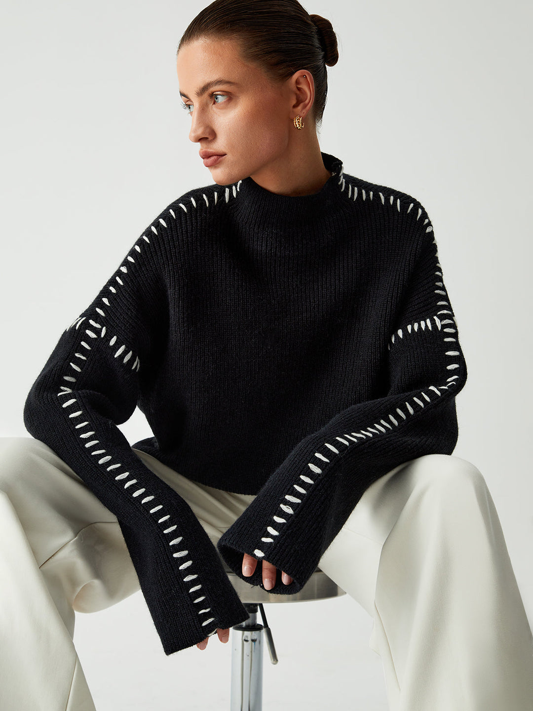 Chloe™ - Relaxed Fit Oversized Mock Neck Sweater