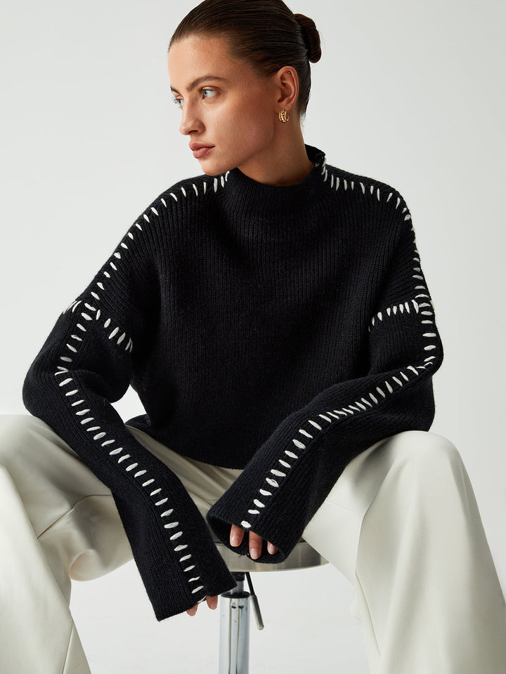 Chloe™ - Relaxed Fit Oversized Mock Neck Sweater