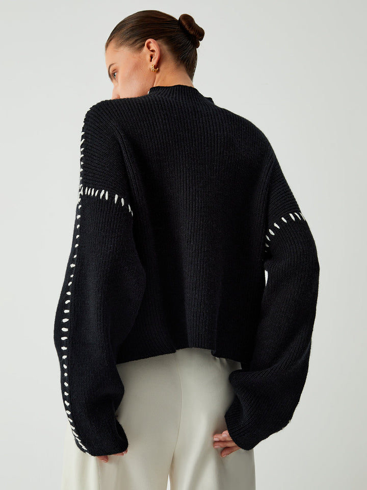 Chloe™ - Relaxed Fit Oversized Mock Neck Sweater