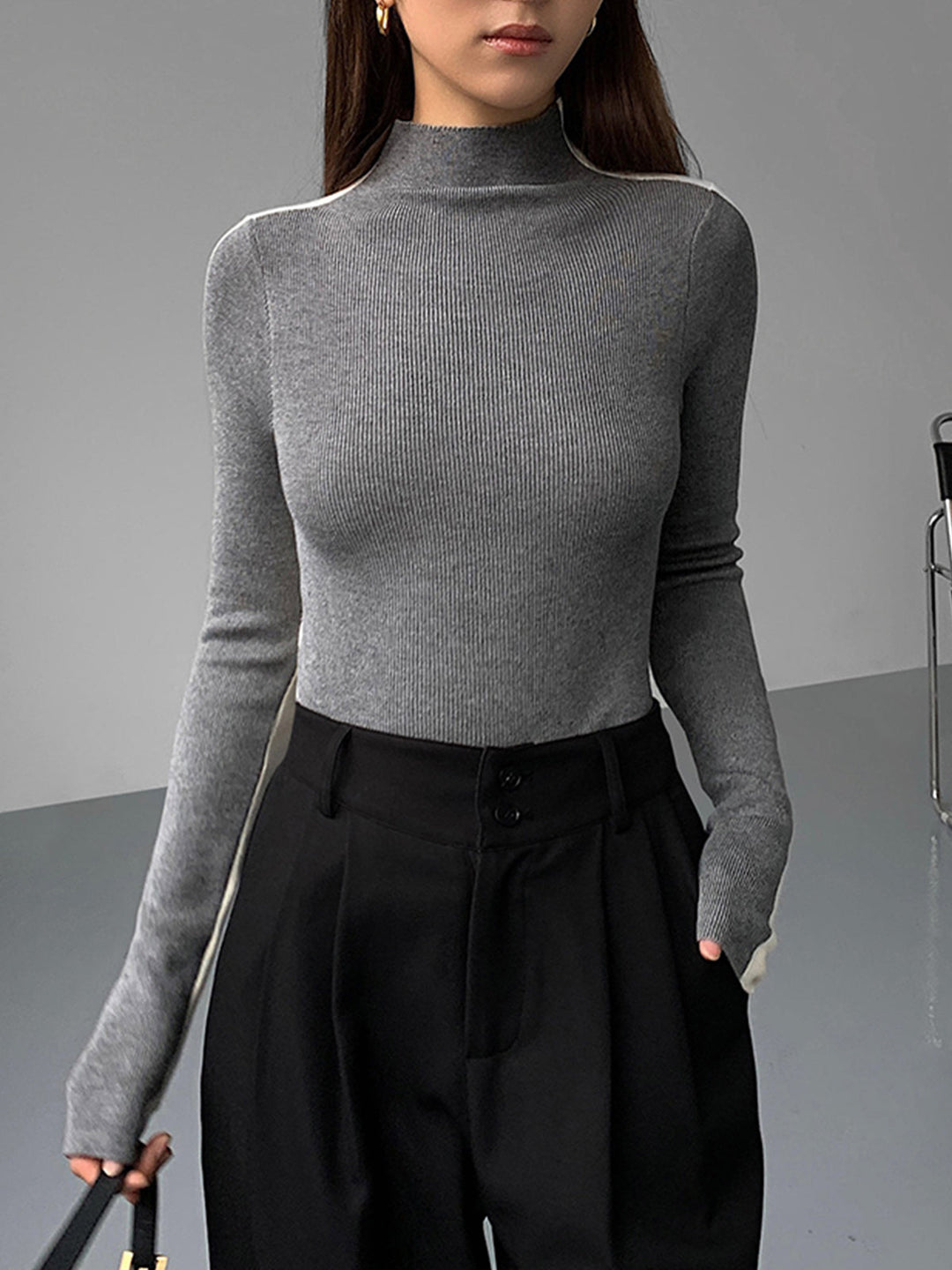 Sophia™ - Reversible Long Sleeve Knit Top with Dual-Tone Design