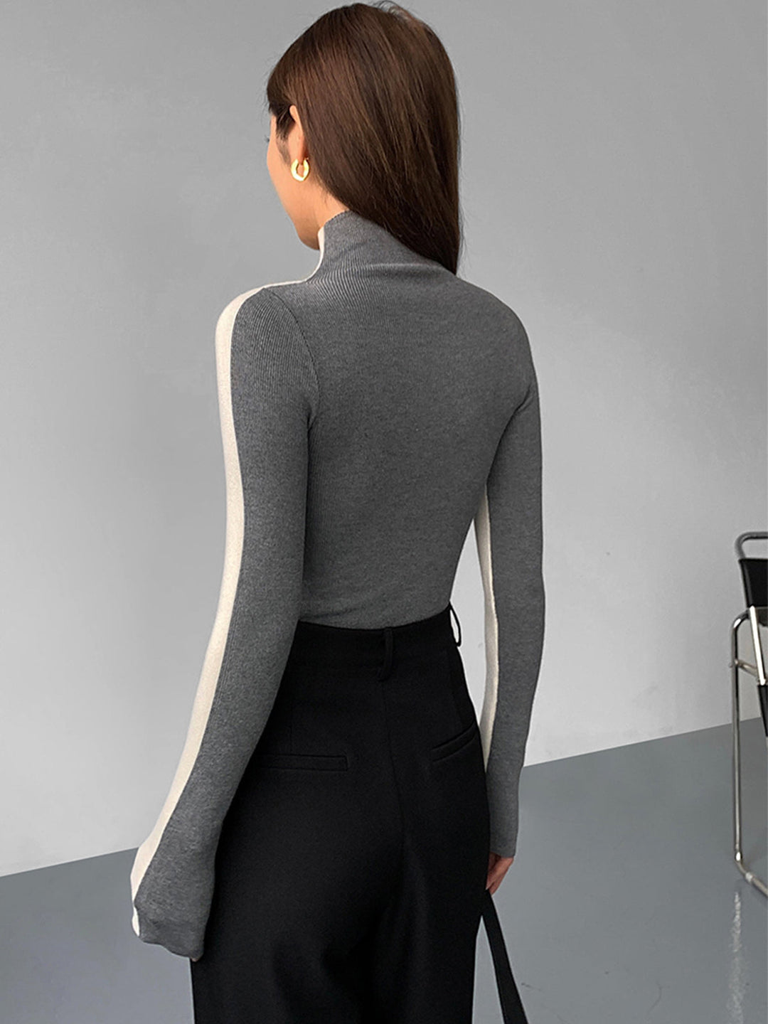 Sophia™ - Reversible Long Sleeve Knit Top with Dual-Tone Design