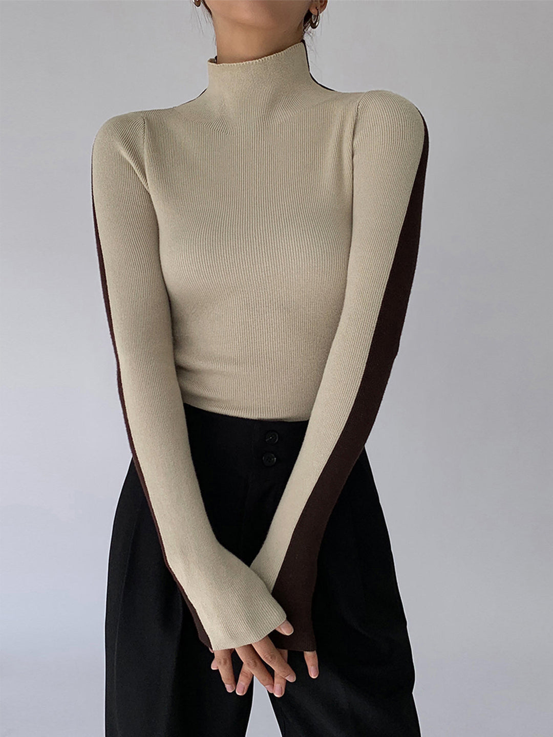 Sophia™ - Reversible Long Sleeve Knit Top with Dual-Tone Design