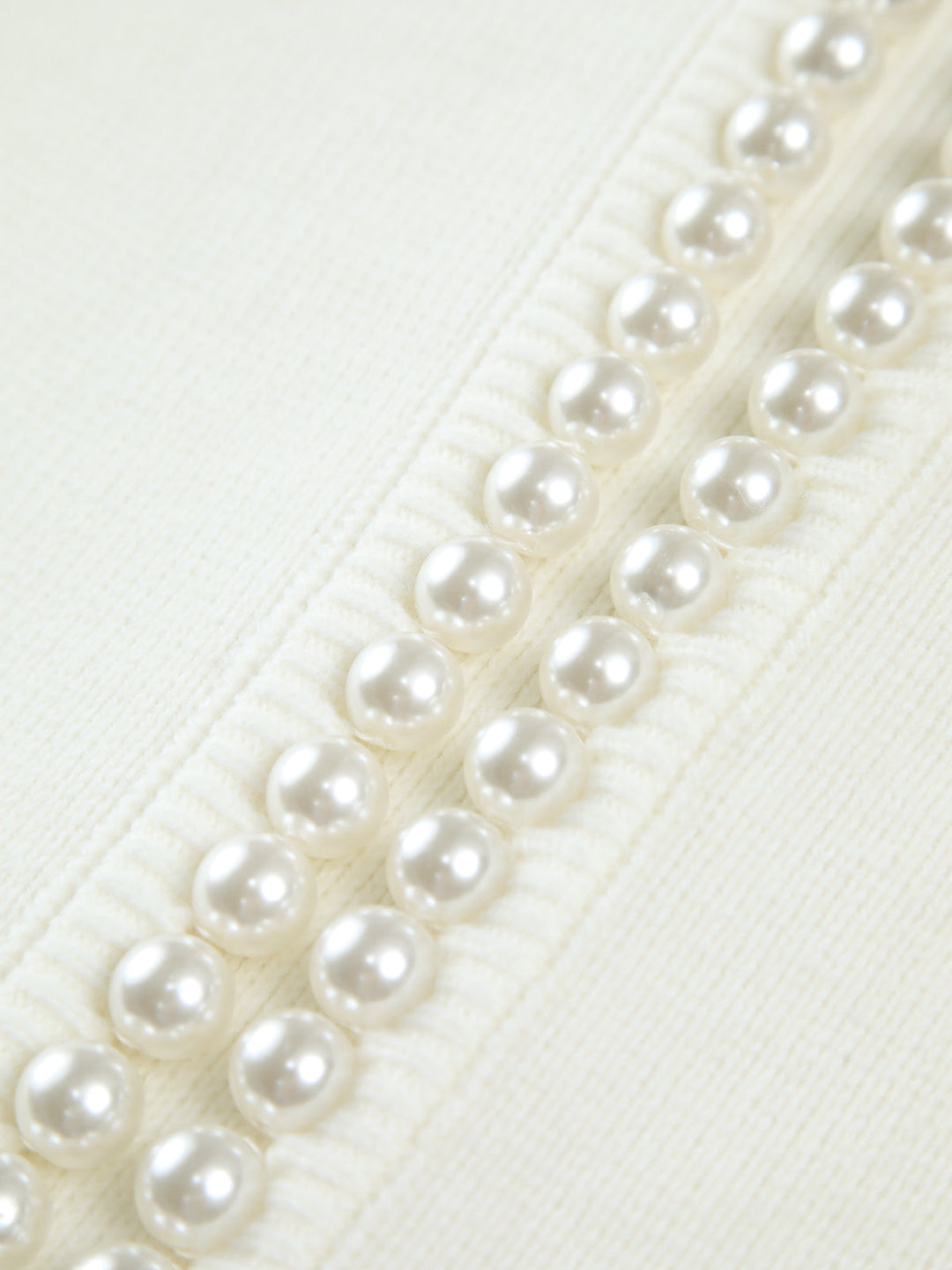 Charlotte™ - Sophisticated Cardigan with Pearl Accents and Distressed Hem
