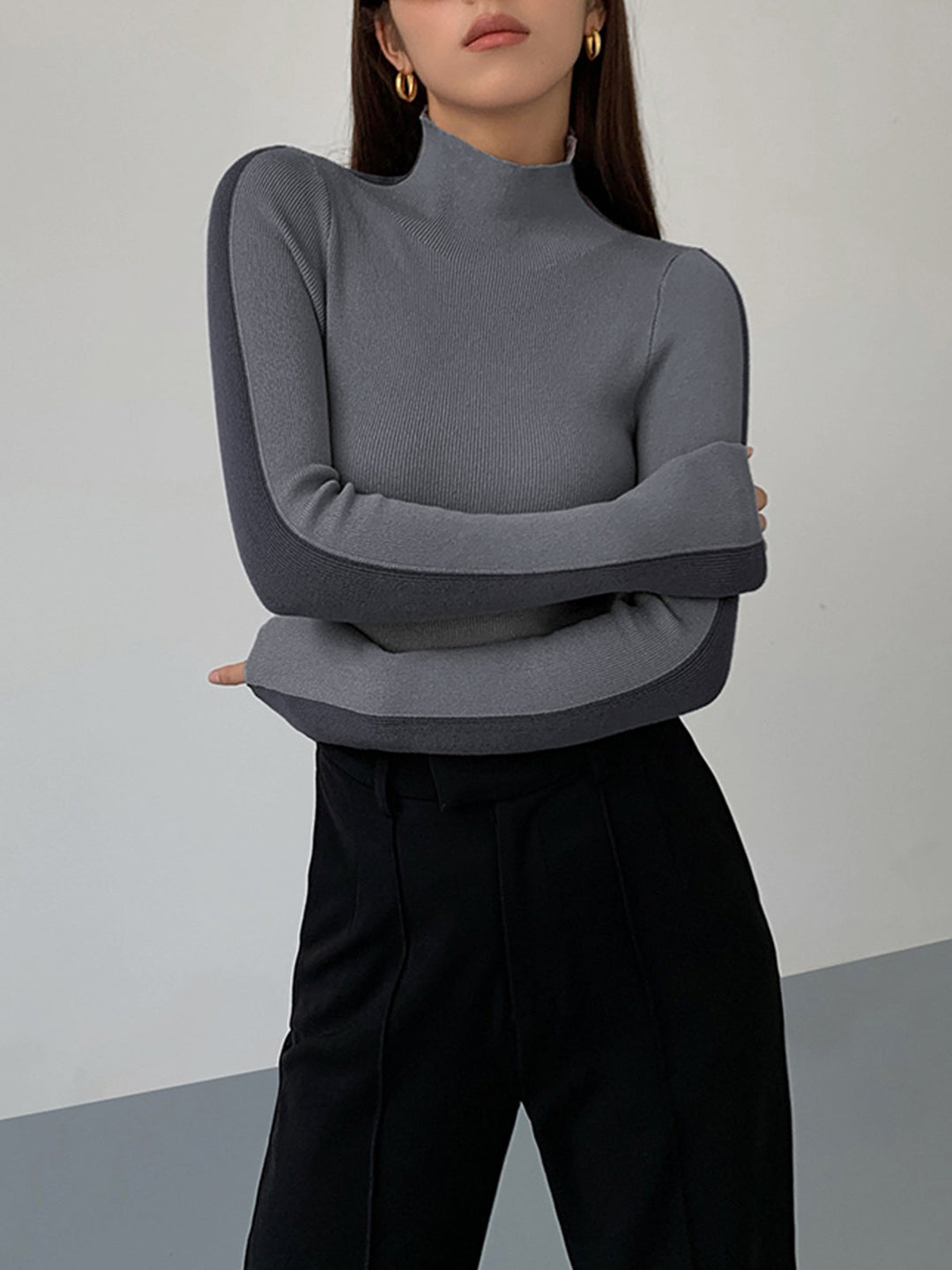 Sophia™ - Reversible Long Sleeve Knit Top with Dual-Tone Design