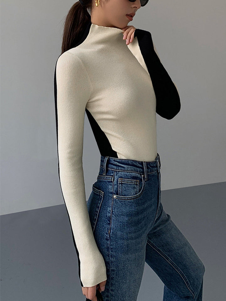 Sophia™ - Reversible Long Sleeve Knit Top with Dual-Tone Design