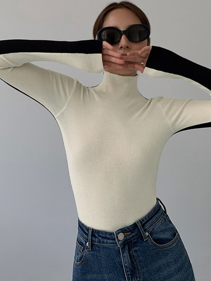 Sophia™ - Reversible Long Sleeve Knit Top with Dual-Tone Design