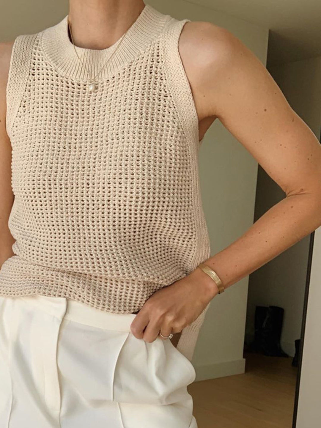 Emma™ - Lightweight Knit Tank Top with Hollow Design for Effortless Style