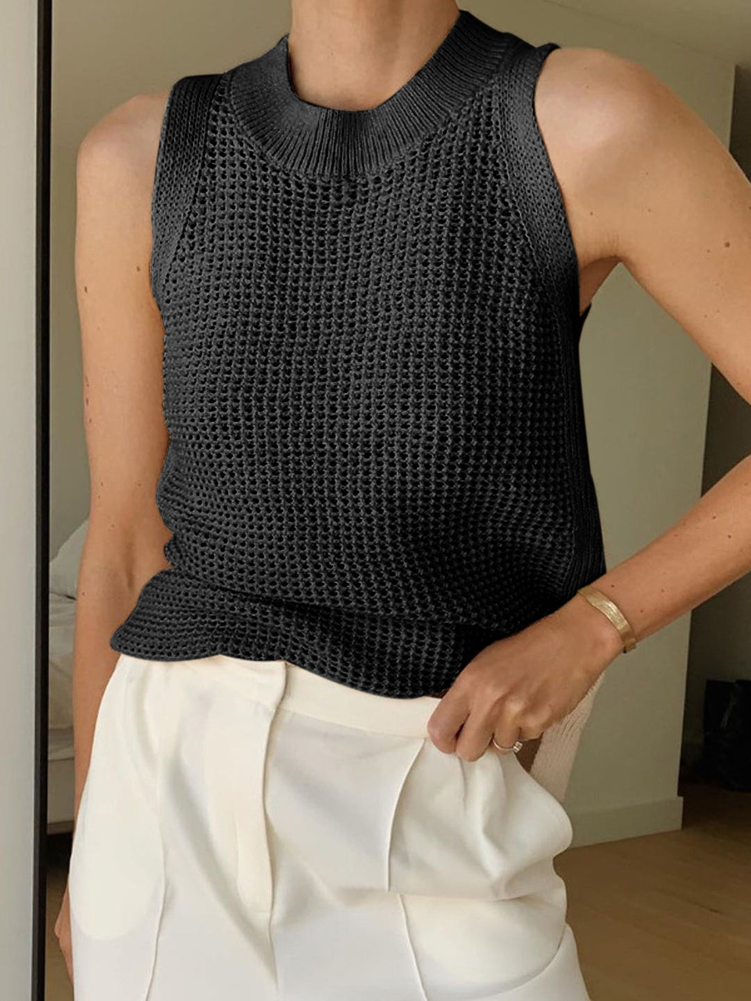 Emma™ - Lightweight Knit Tank Top with Hollow Design for Effortless Style