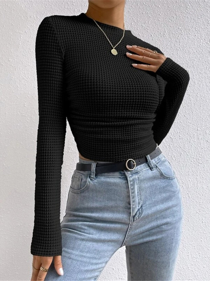 Abigail™ - Sleek Waffle Knit Sweater