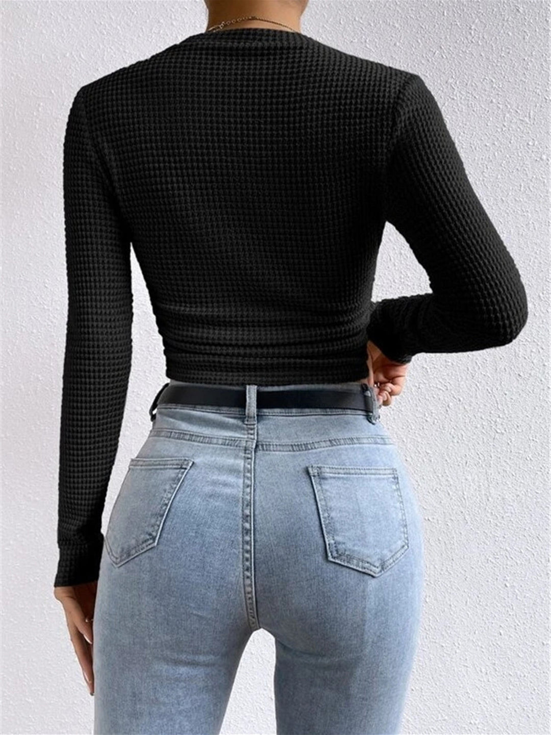 Abigail™ - Sleek Waffle Knit Sweater