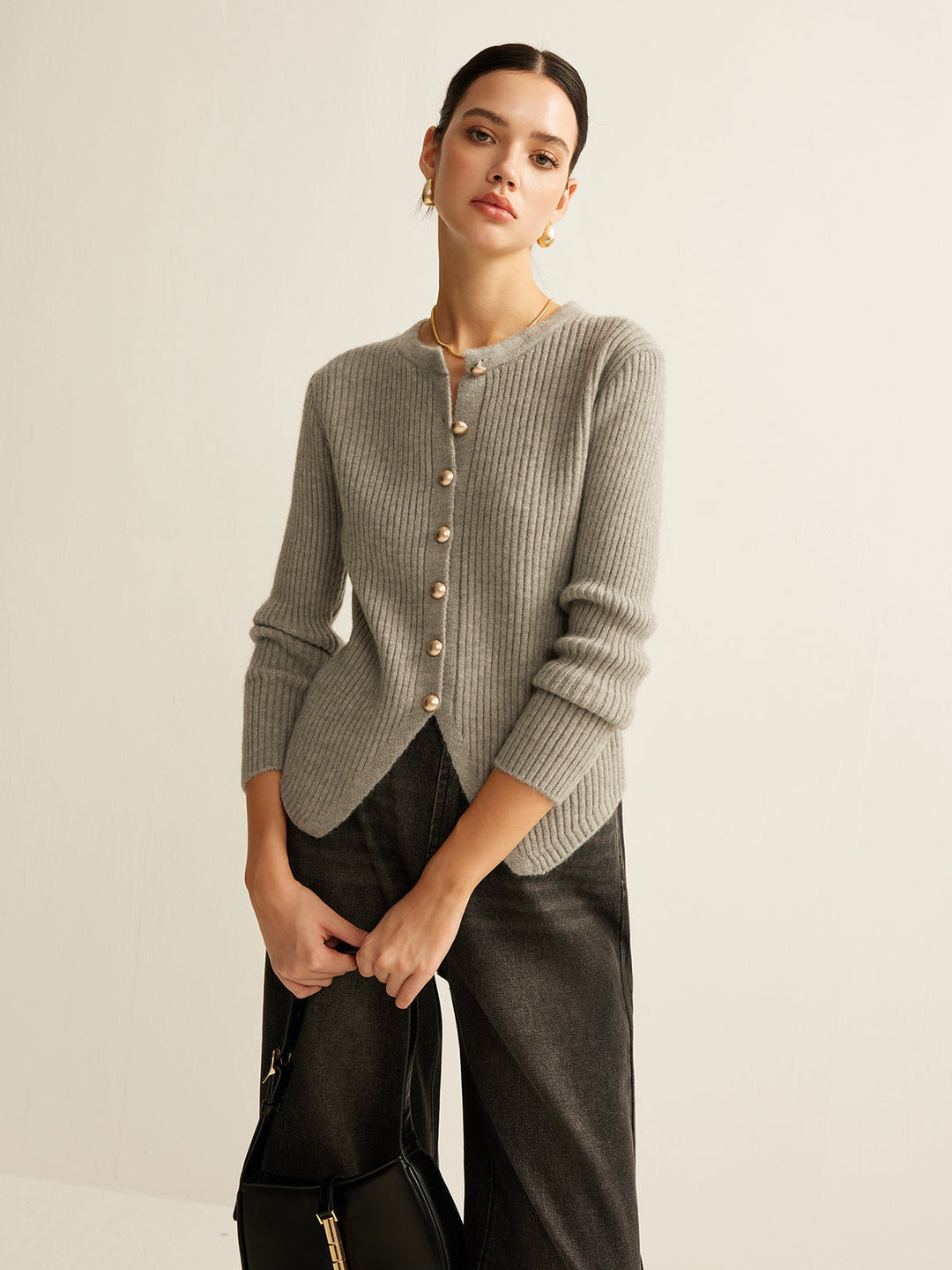 Anna™ - Elegant Button-Down Split Cardigan