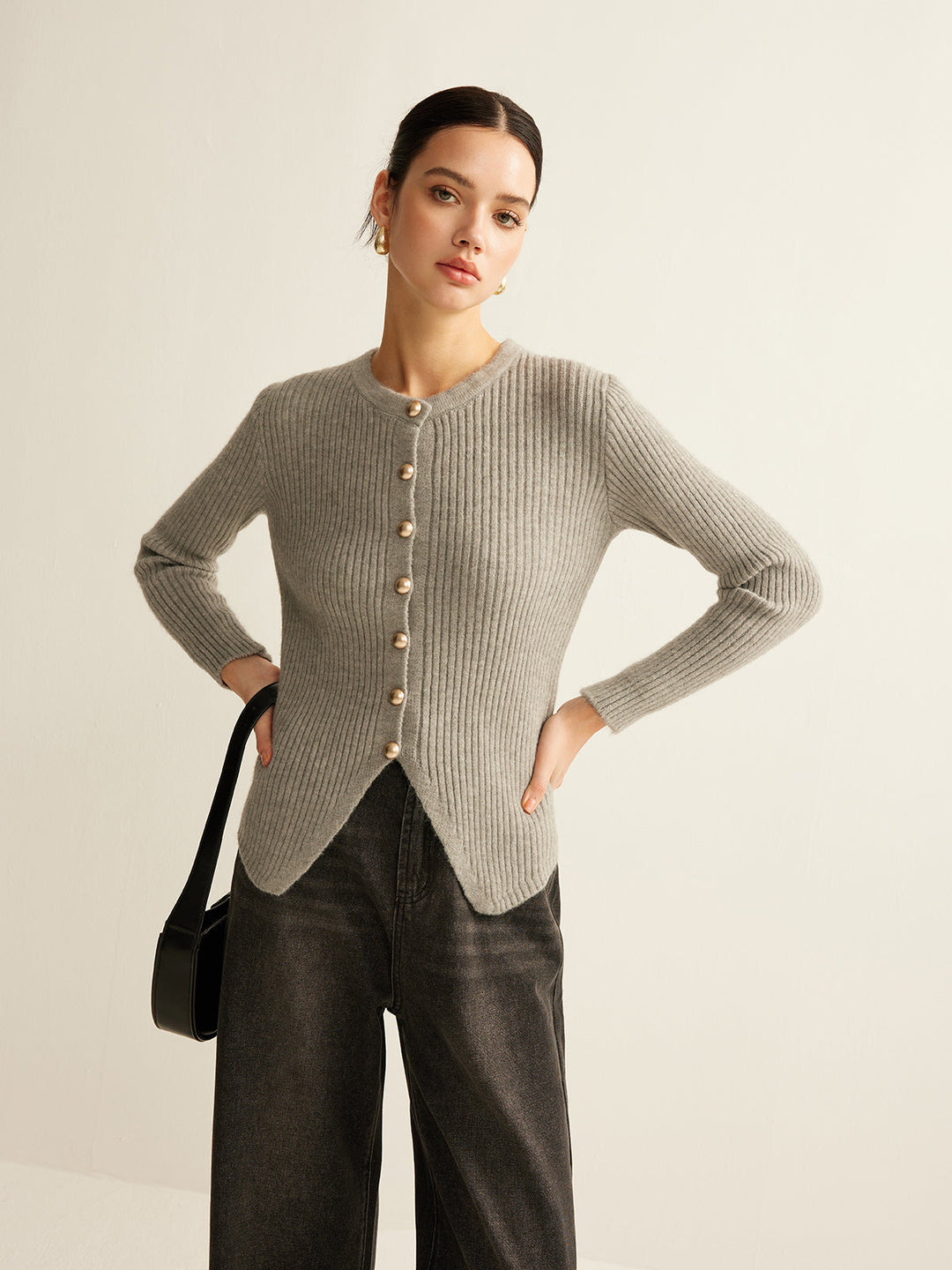 Anna™ - Elegant Button-Down Split Cardigan