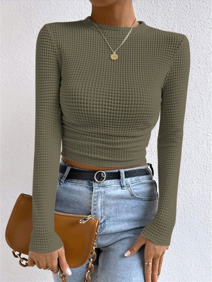 Abigail™ - Sleek Waffle Knit Sweater