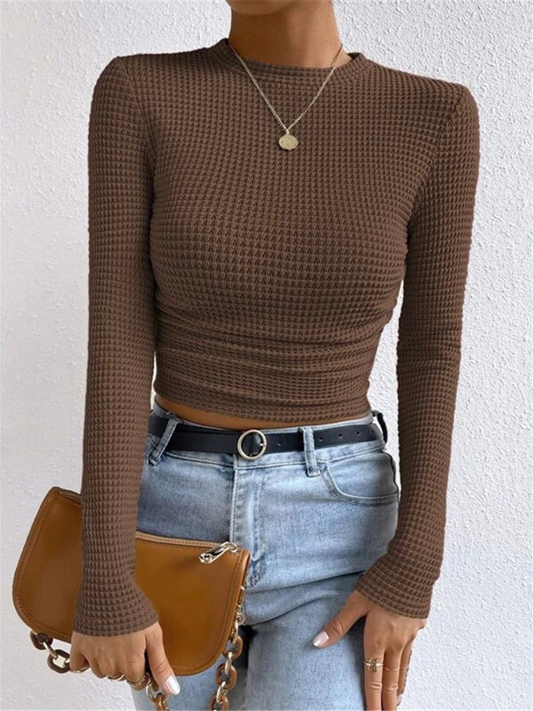 Abigail™ - Sleek Waffle Knit Sweater