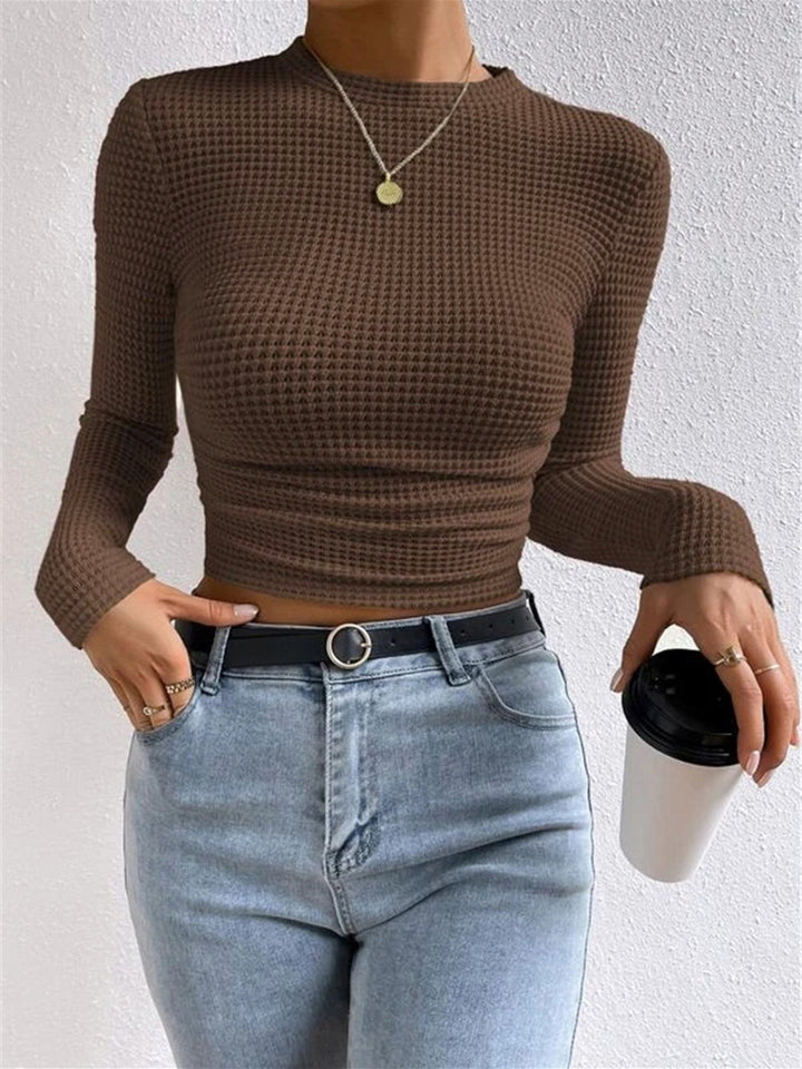 Abigail™ - Sleek Waffle Knit Sweater