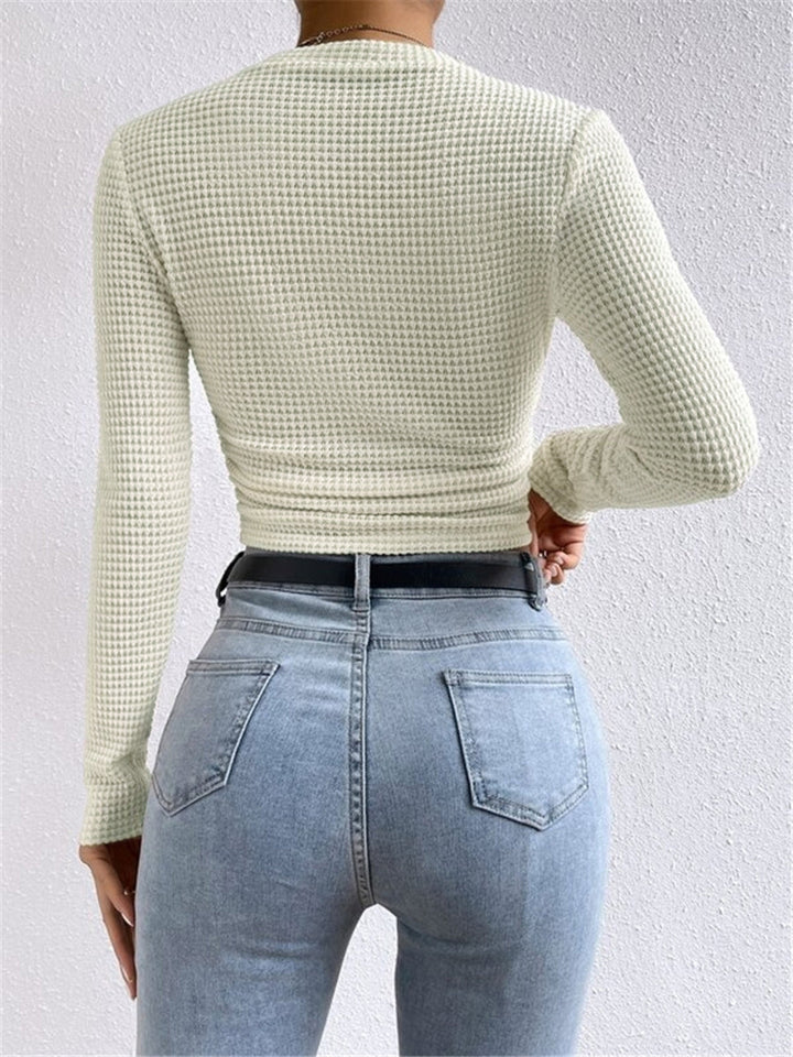 Abigail™ - Sleek Waffle Knit Sweater