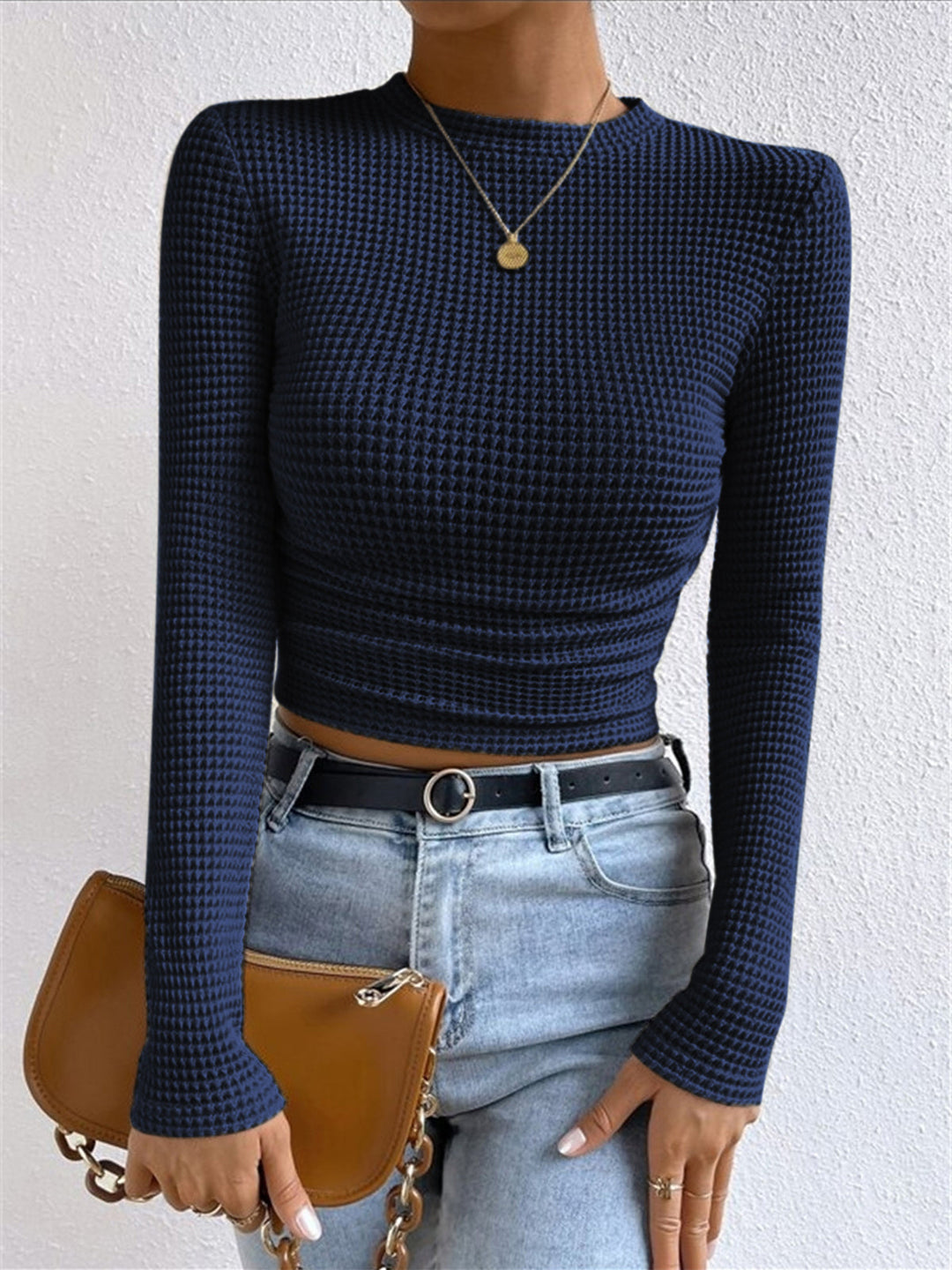 Abigail™ - Sleek Waffle Knit Sweater