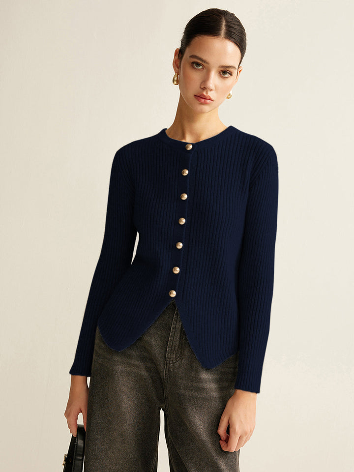 Anna™ - Elegant Button-Down Split Cardigan
