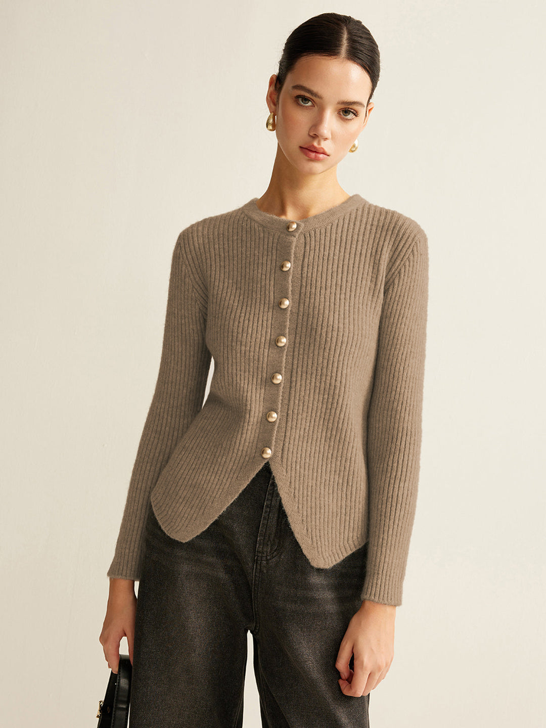 Anna™ - Elegant Button-Down Split Cardigan