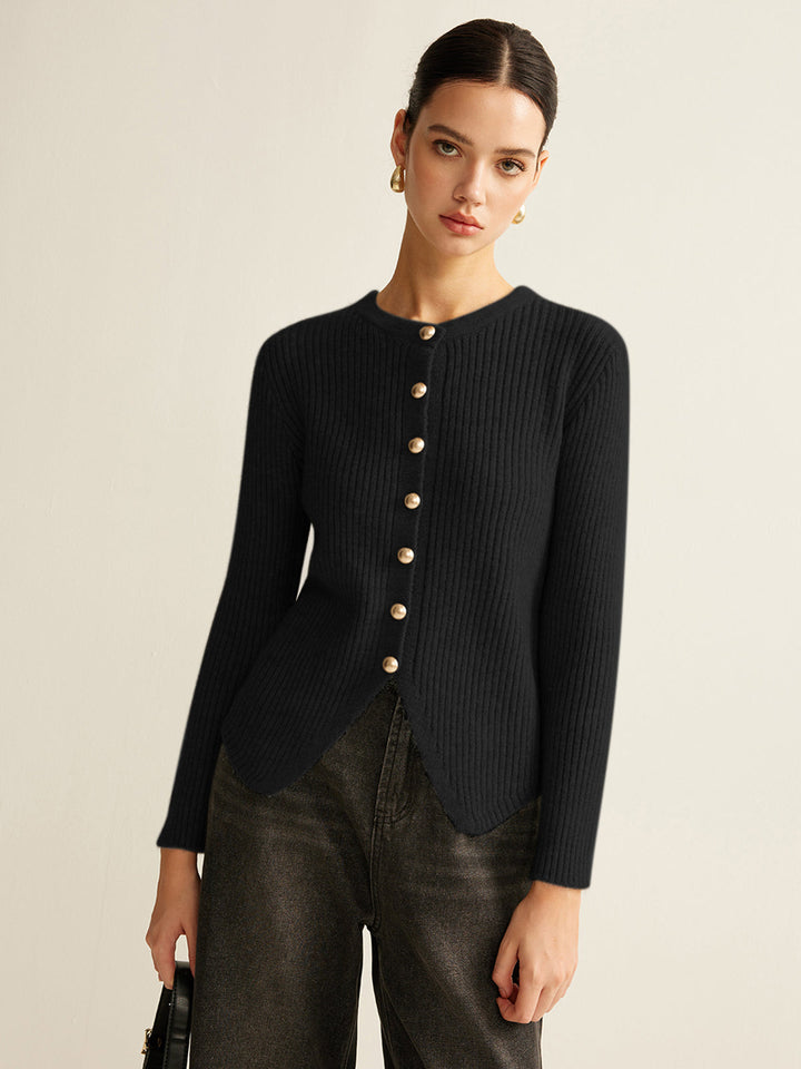 Anna™ - Elegant Button-Down Split Cardigan