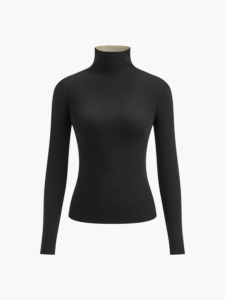 Sophia™ - Reversible Long Sleeve Knit Top with Dual-Tone Design