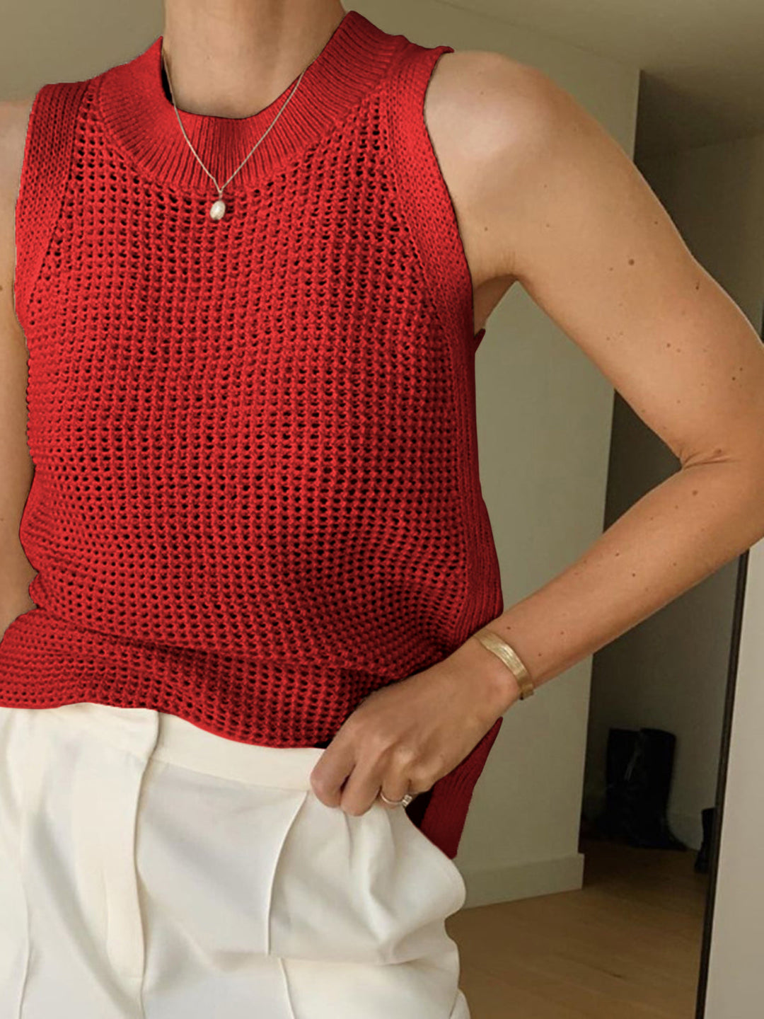 Emma™ - Lightweight Knit Tank Top with Hollow Design for Effortless Style