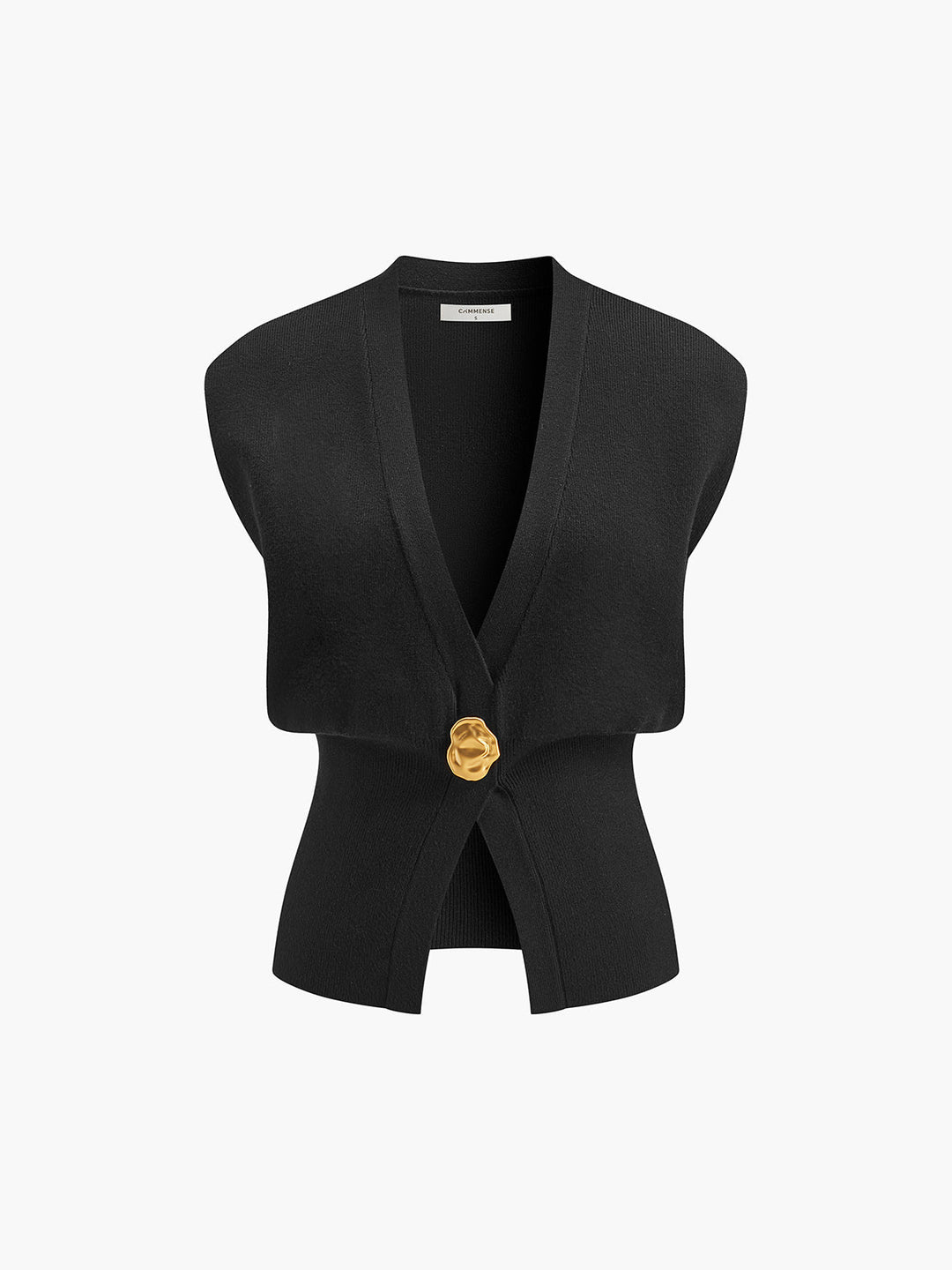 Leah™ - Elegant V-Neck Button-Up Sweater Vest with Chic Details