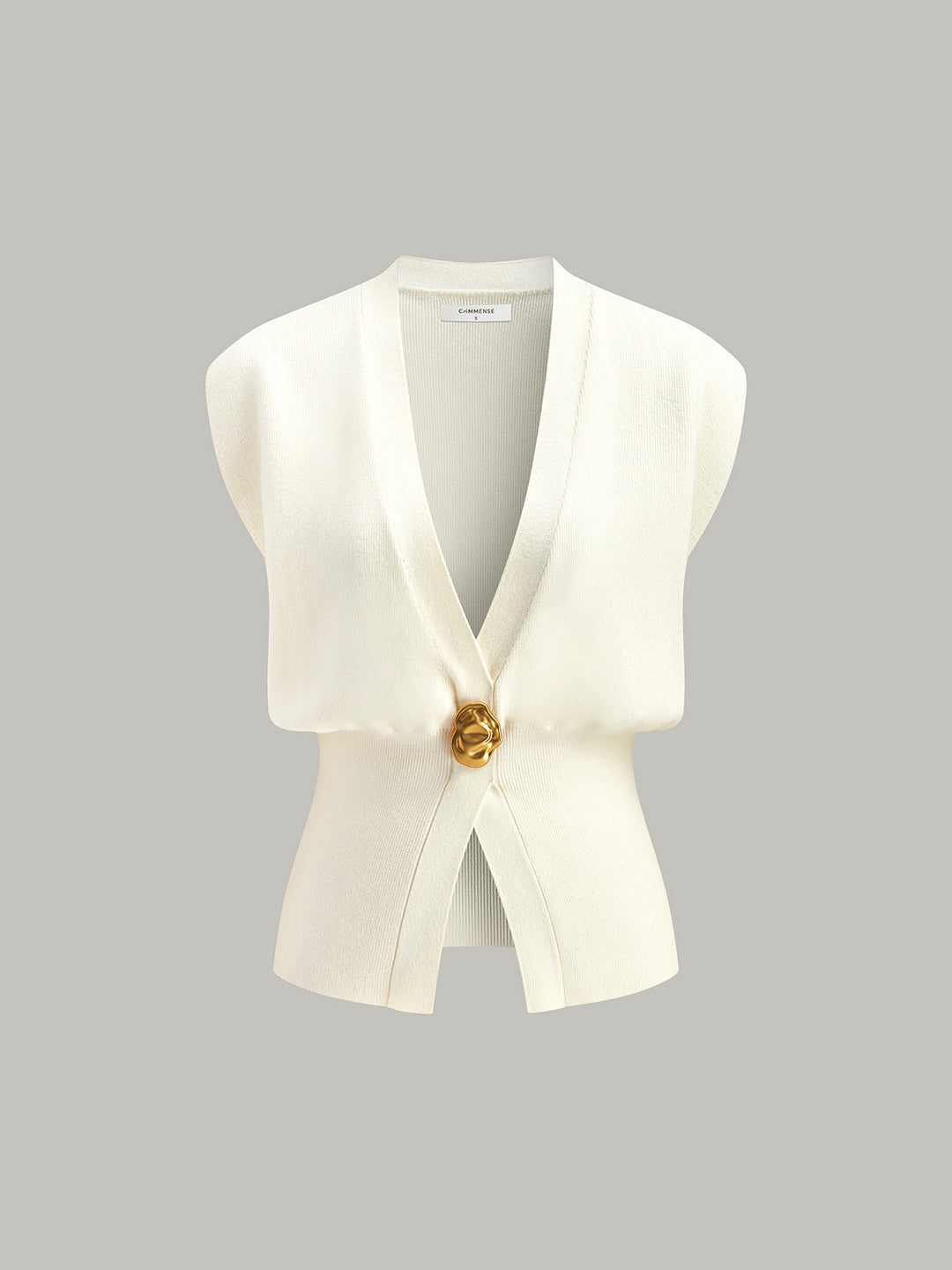 Leah™ - Elegant V-Neck Button-Up Sweater Vest with Chic Details