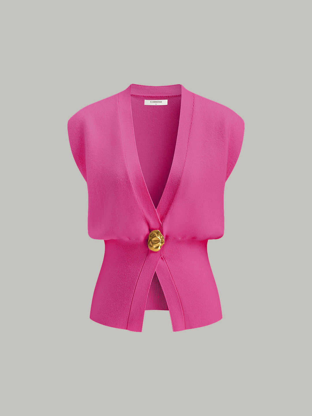 Leah™ - Elegant V-Neck Button-Up Sweater Vest with Chic Details
