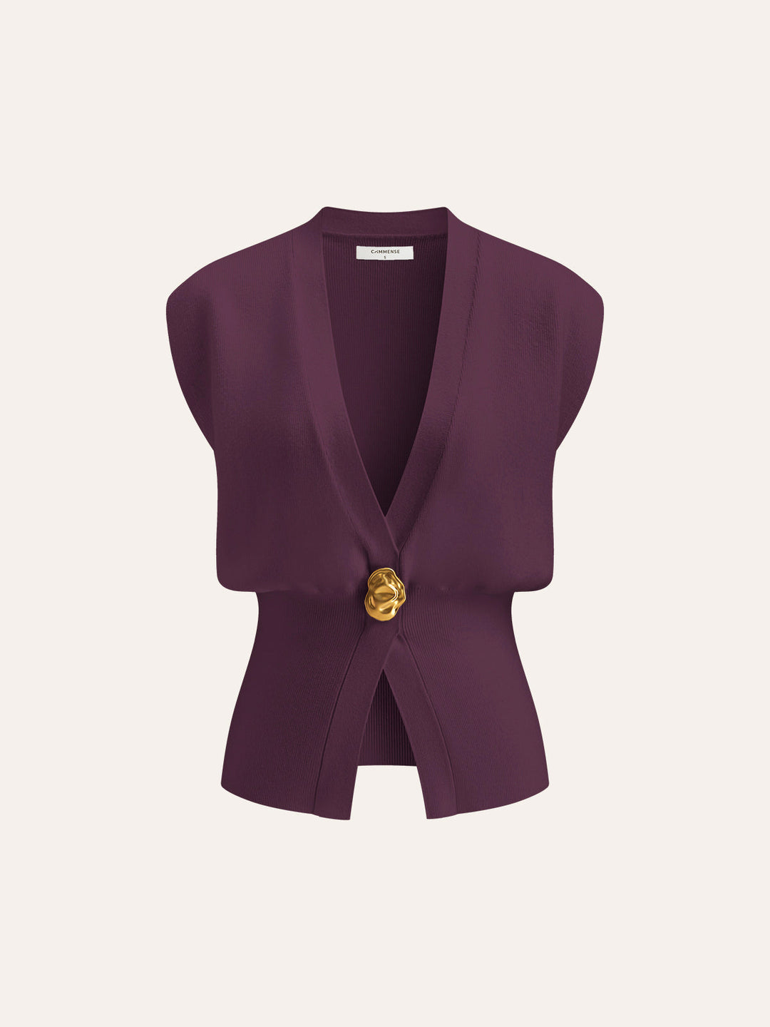 Leah™ - Elegant V-Neck Button-Up Sweater Vest with Chic Details