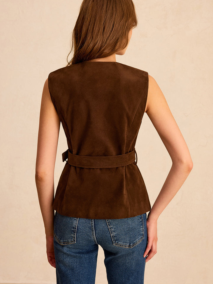 Penelope™ - Chic Vest with Belt Accent