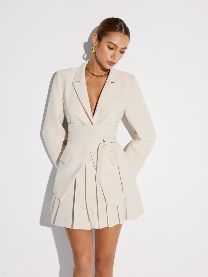 Sarah™ - Chic Blazer with Belted Waist Detail