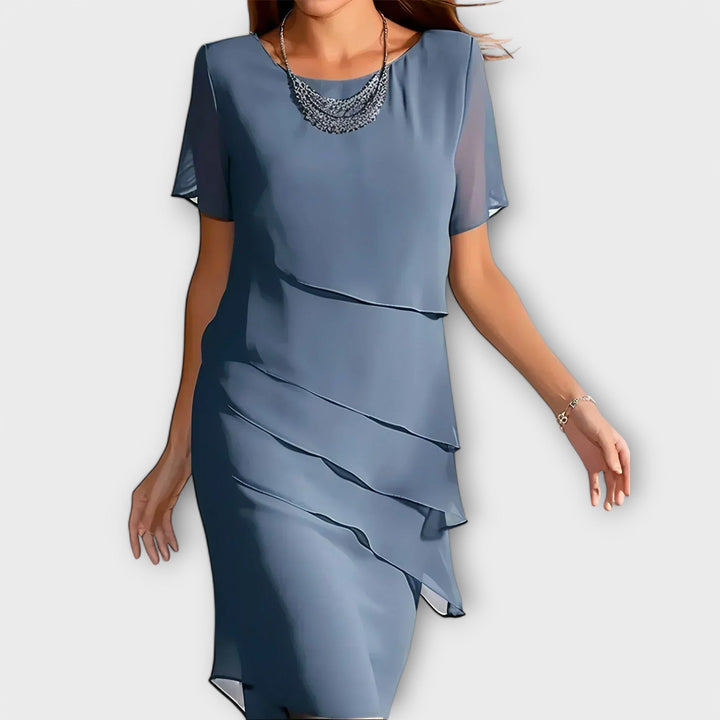 Lucy™ - Chic Layered Midi Shift Dress