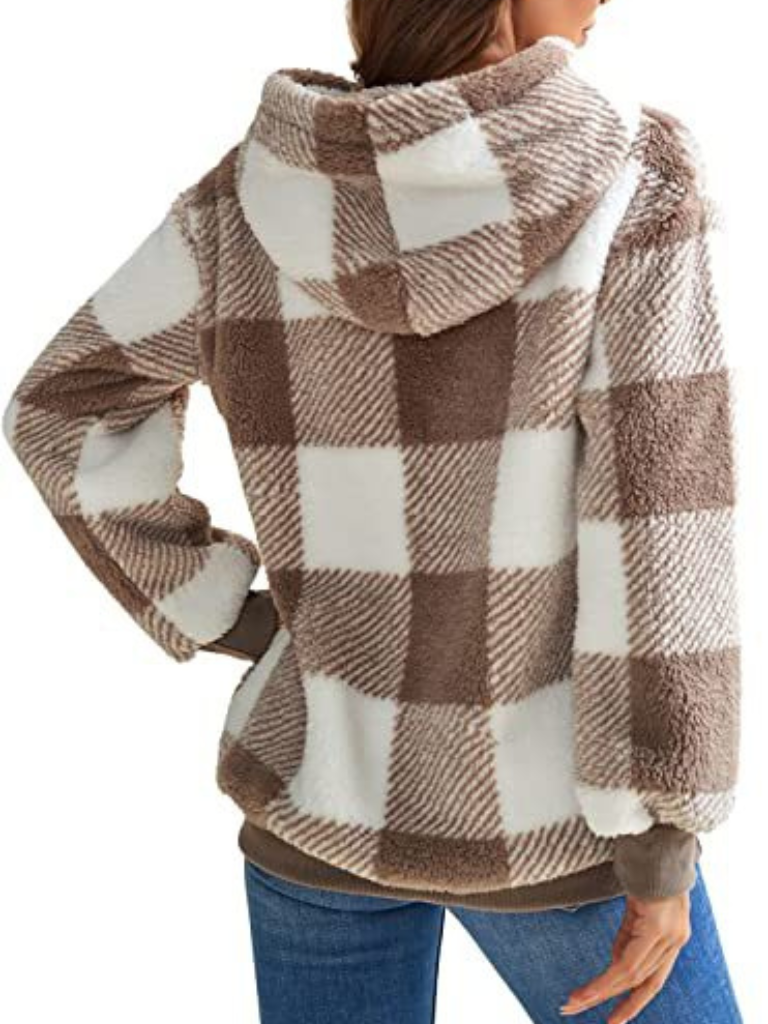 Nicole™ - Checkered Fleece Hoodie