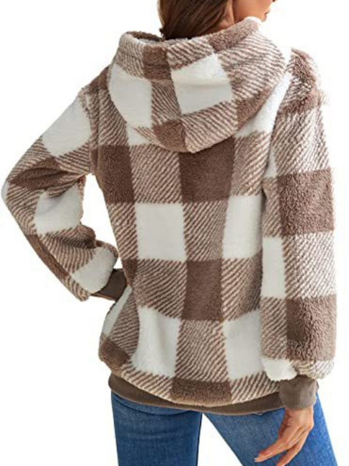 Nicole™ - Checkered Fleece Hoodie