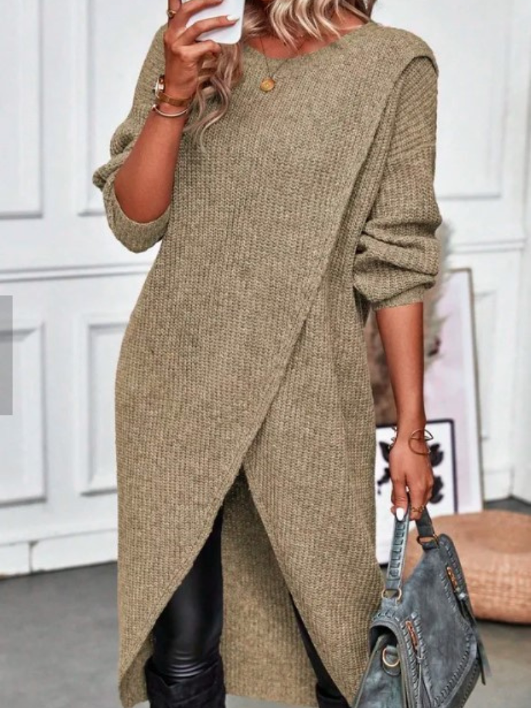 ARIA™ - Cozy Wrap Knit Dress
