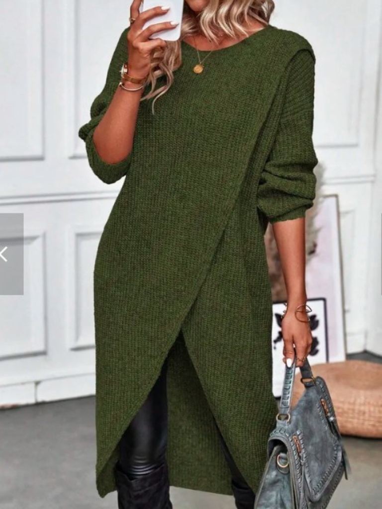 ARIA™ - Cozy Wrap Knit Dress