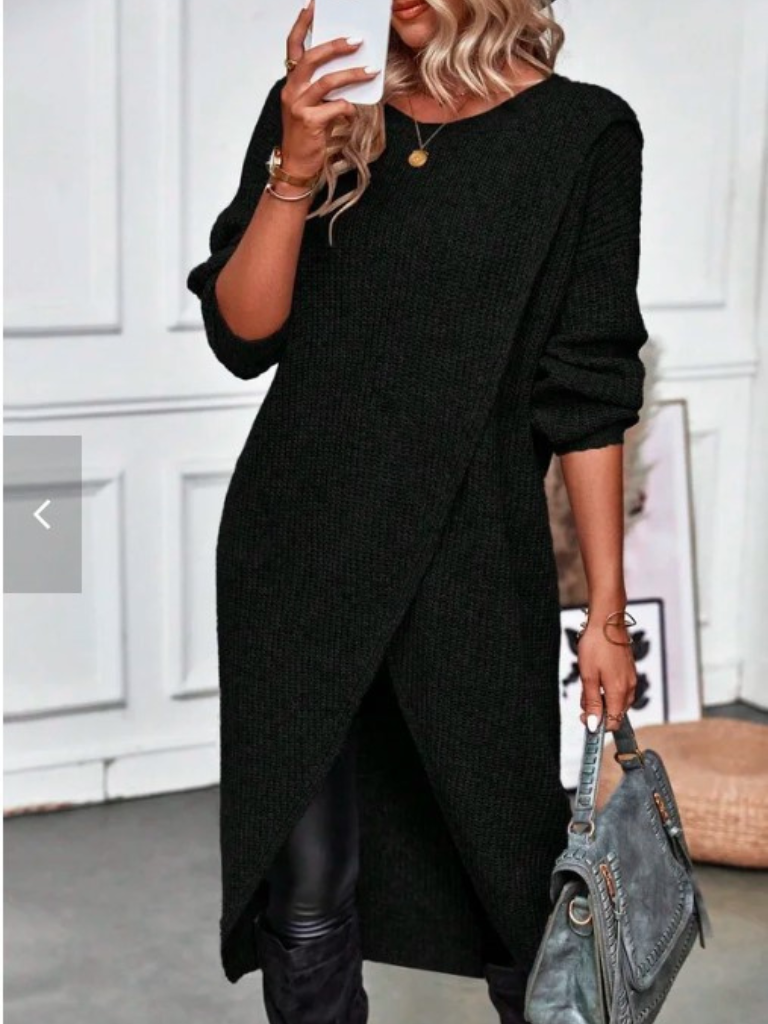 ARIA™ - Cozy Wrap Knit Dress