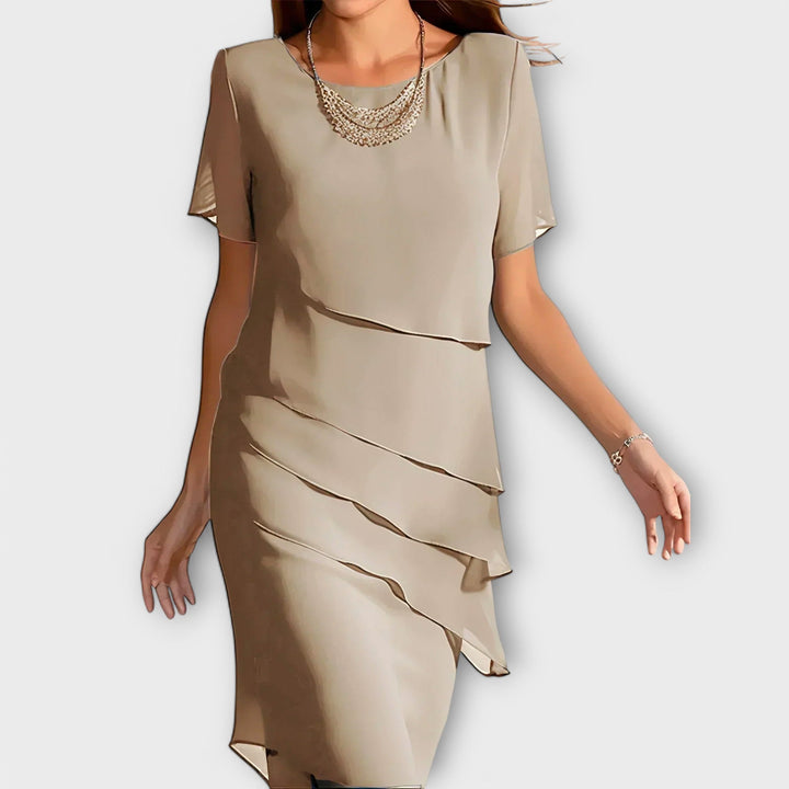 Lucy™ - Chic Layered Midi Shift Dress