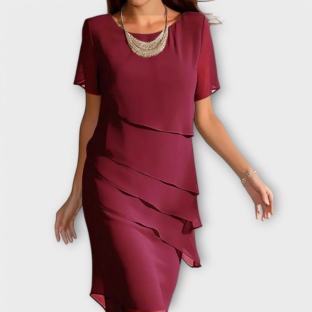 Lucy™ - Chic Layered Midi Shift Dress