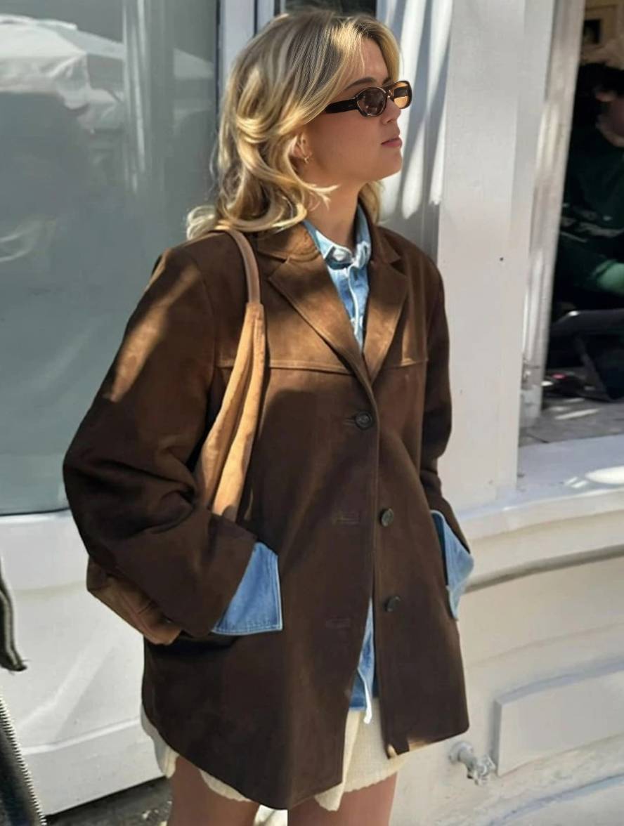Fiora™ - Luxurious Suede Blazer Jacket