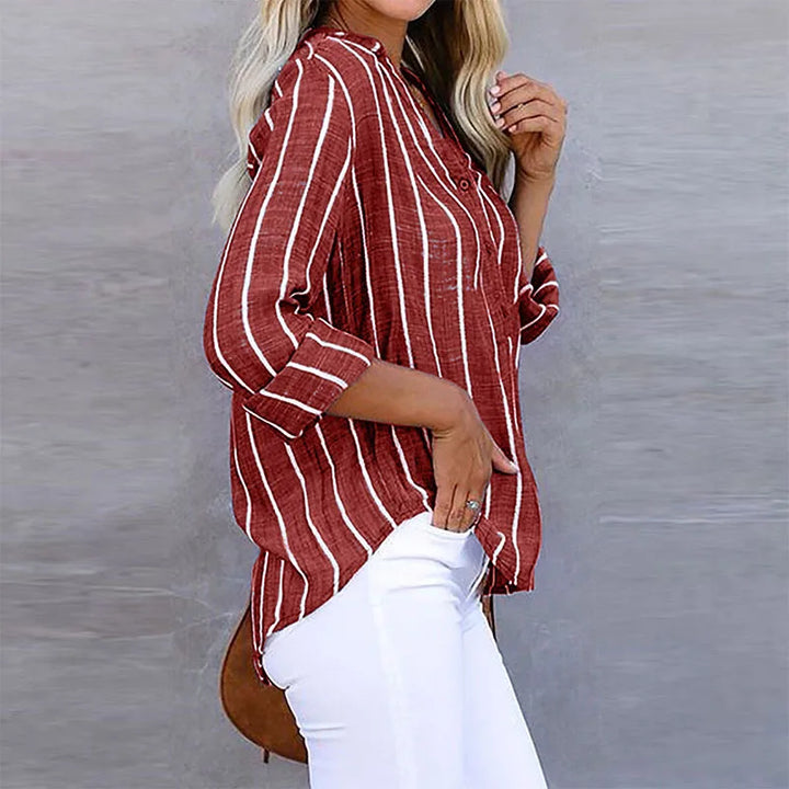 Maddie™ - Striped Button-Up Top